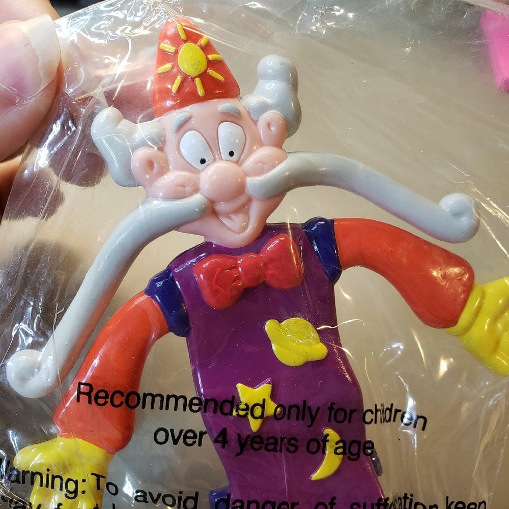 Vintage Fruit Roll Up ROLLUPO THE WIZARD Bendable Advertising Figure 1991 NEW